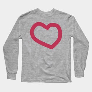 Viva Magenta Minimal Chunky Heart Valentines Day Long Sleeve T-Shirt